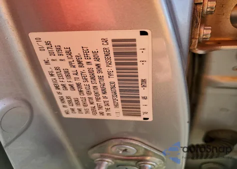 2010 Honda Accord Lx from USA, damaged, VIN 1HGCP2F32AA078430